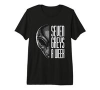 Seven Greys A Week Funny Pun and Retro Grey Alien UFO Premium T-Shirt