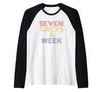 Seven Greys A Week Pun UFO Fan Retro Raglan Baseball Tee