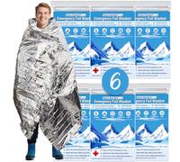 Seven Hamsters Foil Blanket Emergency Survival Equipment (6-Pack), Mylar Space Blankets for Camping, Hiking & First Aid Kit| Thermal Reflective Outdoor Safety Essentials