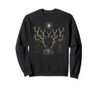 Seven horned ritual figures woodcut dark fantasy Halloween Sweatshirt