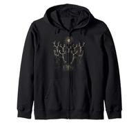 Seven horned ritual figures woodcut dark fantasy Halloween Zip Hoodie