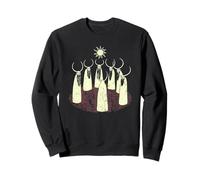 Seven horned ritual figures woodcut style dark fantasy Sweatshirt
