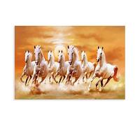 Seven Horses Running In The Sunset Art Room Poster Canvas Poster Bedroom Decor Sports Landscape Office Room Decor Gift Unframe: 12x18inch(30x45cm)