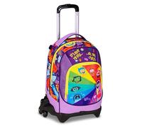 Seven Inside Out 2 Trolley Jack 3 Wheels, Purple, 3 in 1, Triple Use Backpack with Detachable Trolley, 33 L, Elementary School, Girl, purple, Taglia unica, modern