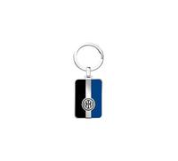 Seven Inter Keyring with Logo, Black Blue, Steel, Children and Teens, Football Team, Gift Idea for Fans