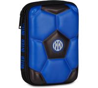Seven Quick Case 3D Inter, Blue, Pencil Case with 3D Shell, Zip Opening, Backpack Accessories, Elementary and Middle School, Children and Teens, Football, Official Product