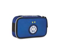 Seven Inter Quick Case School Case, Blue, Pen Holder Complete with Pens, Pencils, Colours, Elementary and Middle School, Children, Football, Blue, Modern