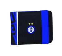 Seven Inter Wallet with Practical Elastic Closure, Black and Blue, Slots for Cards, Cash and Coins, Juventus Accessories, for Boys and Girls, Blue and Black, Taglia Unica