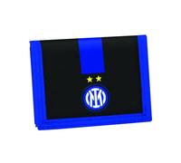 Seven Inter Wallet with Practical Velcro Closure, Black and Blue, Slots for Cards, Cash and Coins, Juventus Accessories, for Boys and Girls, Blue and Black, Taglia Unica