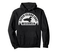 Seven Island Lake, North Wisconsin, Loon Pullover Hoodie