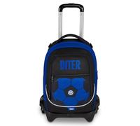 Seven Jack 3 Inner Wheels School Trolley Blue, 33 L, Discomposable, Cross-Over System, 3 in 1, Use Backpack, Front Pocket, Elementary and Middle School, Child, Boy, Football, Official Product