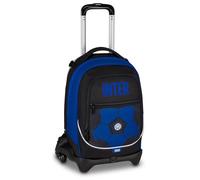 Seven Jack 3 Inner Wheels School Trolley Blue, 33 L, Discomposable, Cross-Over System, 3 in 1, Use Backpack, Front Pocket, Elementary and Middle School, Child, Boy, Football, Official Product