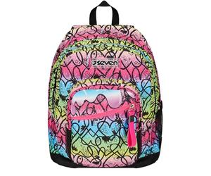 Seven JumpLove Double Compartment Backpack, Pink, Bottle Pocket, Maxi Capacity, Pre-shaped Backpack, School and Travel Backpack, Children and Youth, pink, Taglia unica, School