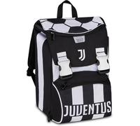 Seven Juventus Expandable Backpack, Double Compartment, Black, 24L, Side Zips, Front Pocket, Bottle Pocket, Elementary and Middle School, Child, Boy, Football, Official Product