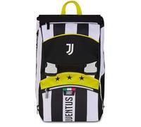Seven Juventus Expandable Double Compartment Backpack, Black and White, Maxi Capacity, Preformed Backrest, Children, Elementary School, Football, Black, Taglia unica, Casual