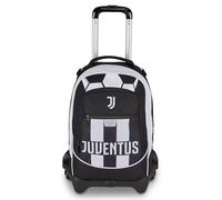 Seven Juventus Jack 3 Wheels School Trolley Black, 33L, Decomposable, Cross-Over System, 3 in 1, Use Backpack, Front Pocket, Elementary and Middle School, Child, Boy, Football, Official Product