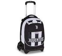 Seven Juventus Jack 3 Wheels School Trolley Black, 33L, Decomposable, Cross-Over System, 3 in 1, Use Backpack, Front Pocket, Elementary and Middle School, Child, Boy, Football, Official Product