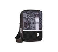 Seven Juventus Shoulder Bag, Black, Back Zip Pocket, Adjustable Shoulder Strap for Kids and Teens, Football, Travel and Leisure, Supporter Gift Idea