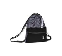 Seven Juventus Sports Bag, Black, Soft Structure, Drawstring Closure, Front Pocket, Sports Accessories, Football, School, for Children and Teens, Indea Fan Gift
