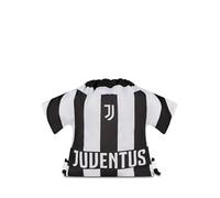 Seven Juventus T-Shirt Sports Bag, Black, Drawstring Closure, Space-Saving, Child, Boy, School, Sport, Leisure, Travel, Gift Idea, Official Product