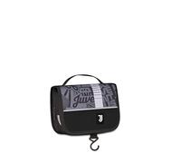 Seven Juventus Travel Bag, Black, Hangable, Zip Compartment, Inner Pocket with Mesh for Children, Teens and Adults, Leisure, Football, Official Product