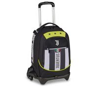 Seven Juventus Trolley Jack 3 Wheels, White Black, Backpack with Removable Trolley 33 Litres, with Front Pocket, Detachable Backpack, for Elementary and Middle School, Children and Boys