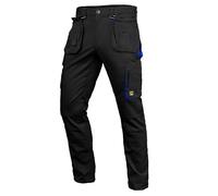 Seven Kings Men's Ripstop Work Trousers, Black, Cut Protection Trousers with Knee Pads, Removable Holster Pockets, Elastic Waistband, Many Pockets for Tools, Mobile Phone & Documents, black, 38