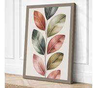 Seven Leaves in Terracotta Canvas Wall Art Print 24x16 Inch (61 x 41 cm)