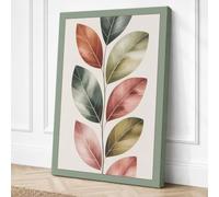 Seven Leaves in Terracotta Canvas Wall Art Print 36x24 Inch (91 x 61 cm)