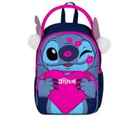 Seven LILO & Stitch All is Bright Ultramarine Blue Backpack, Zip Opening, Ears and Pom Poms, Bottle Pocket, Official Product, Gift Idea for Children and Adults