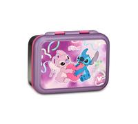 Seven Lilo & Stitch Lunch Box Pink 850ml Heat Resistant Internal Divider Dishwasher Safe Steel Base School Sport Travel Boy Girl