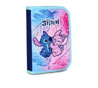 Seven Lilo & Stitch Nursery Pencil Case, 1 Zip, Light Blue and Pink, Single Compartment Pencil Case Complete with Crayons, Marker, Backpack Accessories, Girl, Light Blue and Pink, Modern