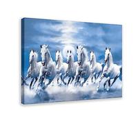 Seven Lucky Running Wild Horses Art Animal Wall Art Running Horses Wall Posters 1 Canvas Poster Wall Art Decor Print Picture Paintings for Living Room Bedroom Decoration Frame-style Frame-style08x1