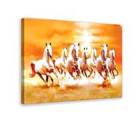 Seven Lucky Running Wild Horses Art Animal Wall Art Running Horses Wall Posters 6 Canvas Poster Bedroom Decor Sports Landscape Office Room Decor Gift Frame-style Frame-style12x18inch(30x45cm)