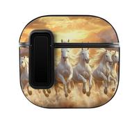 Seven Lucky Running Wild Horses Case Compatible with AirPods 4 Hard Earphone Case Protective Cover
