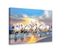 Seven Lucky Running Wild Horses Horse Posters (7) Canvas Poster Bedroom Decor Landscape Office Room Decor Gift 12x18inch(30x45cm)