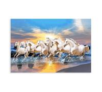 Seven Lucky Running Wild Horses Horse Posters (7) Canvas Poster Bedroom Decor Landscape Office Room Decor Gift 08x12inch(20x30cm)
