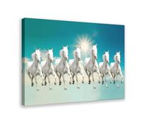 Seven Lucky Running Wild Horses Horse Posters (9) Canvas Poster Bedroom Decor Landscape Office Room Decor Gift 08x12inch(20x30cm)