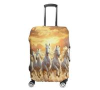 Seven Lucky Running Wild Horses Suitcase Cover Funny Luggage Protective Covers Travel