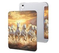 Seven Lucky Running Wild Horses Tablet Case Compatible for IPAD 10代 (10.9in) Protective Cases Cover Stand Covers