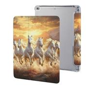 Seven Lucky Running Wild Horses Tablet Case Compatible for IPAD 2017/2018/Air1/Air2 (9.7in) Protective Cases Cover Stand Covers