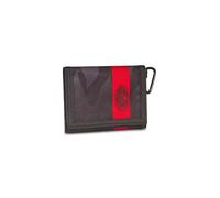 Seven Milan Black Internal Wallet for Cards and Banknotes, Coin Holder with Zipper, Side Carabiner for Kids, Teens, Football Leisure Leisure Fan Gift