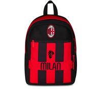 Seven Milan Double Compartment Backpack, Red and Black, Football Team, Front Pocket with Zip and Pocket for Bottles, Children, Elementary School, red, Taglia unica, Casual
