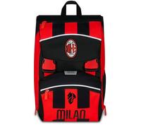 Seven Milan Expandable Double Compartment Backpack, Red and Black, Football Team, Maxi Capacity, Preformed Backrest, Child, Elementary School, red, Taglia unica, Casual