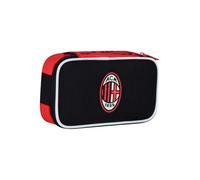 Seven Milan School Pencil Case Quick Case, Black, Pen Holder Complete with Pens, Pencils, Colours, Accessories Backpack, Elementary and Middle School, Child Football, Black, Modern