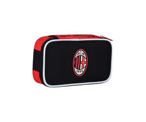 Seven Milan School Pencil Case Quick Case, Black, Pen Holder Complete with Pens, Pencils, Colours, Accessories Backpack, Elementary and Middle School, Child Football, Black, Modern