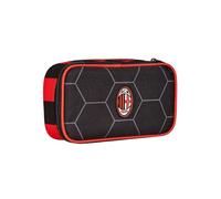 Seven Milan School Pencil Case, Red Black, Compartment Complete with Pencils, Pens and Markers, Children's School Backpack Accessories, Black, Casual