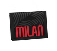 Seven Milan Wallet with Practical Velcro Closure, Black, Slots for Cards, Cash and Coins, Juventus Accessories, for Boys and Girls, Black, Taglia Unica