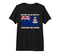 Seven Mile Beach Cayman Islands Flag Distressed Premium T-Shirt
