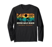 Seven Mile Beach Cayman Islands Sunset Beach Vacation Design Long Sleeve T-Shirt